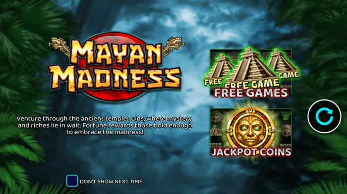 Mayan Madness - menu principale con tema Maya